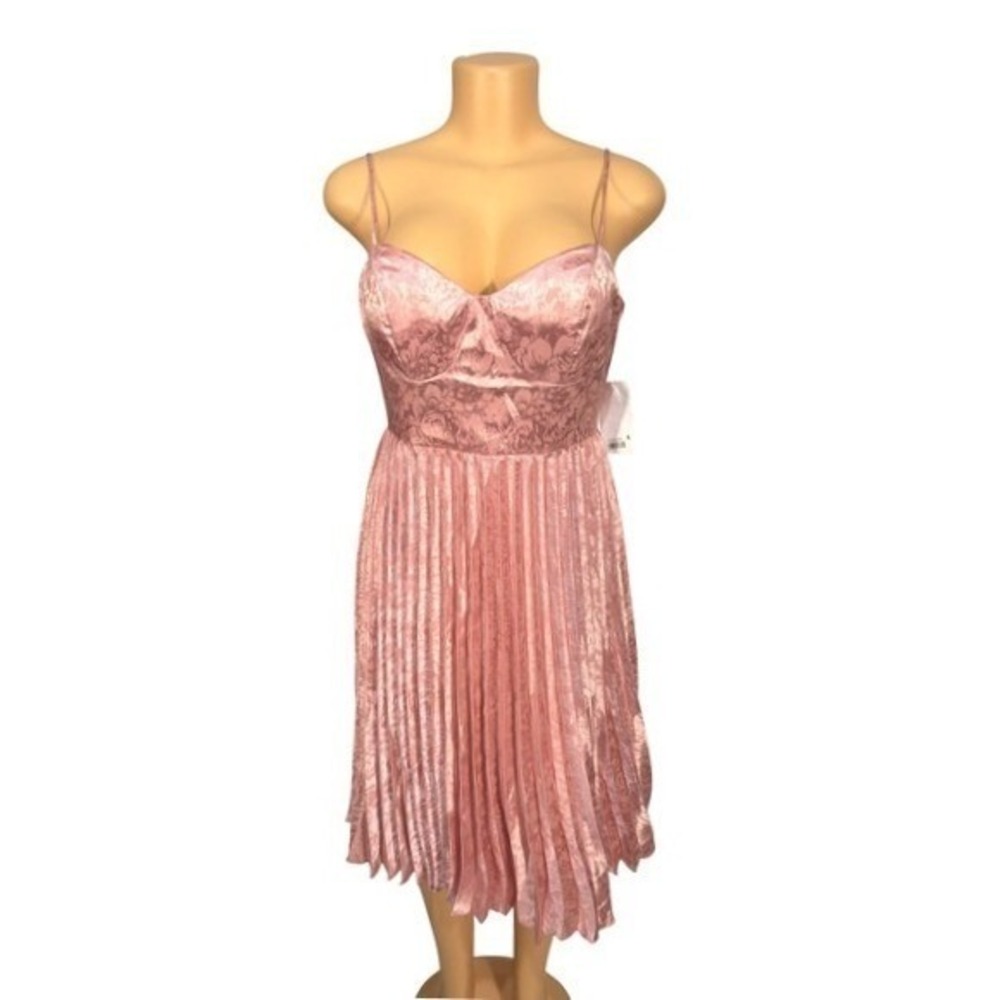 [NEW] City Studio‎ Pink Pleated Midi Dress with Spaghetti Straps